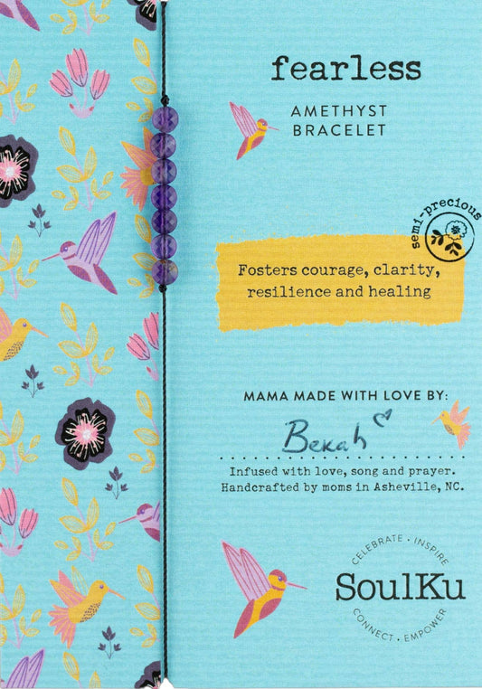 Amethyst Hummingbird Bracelet for Fearless