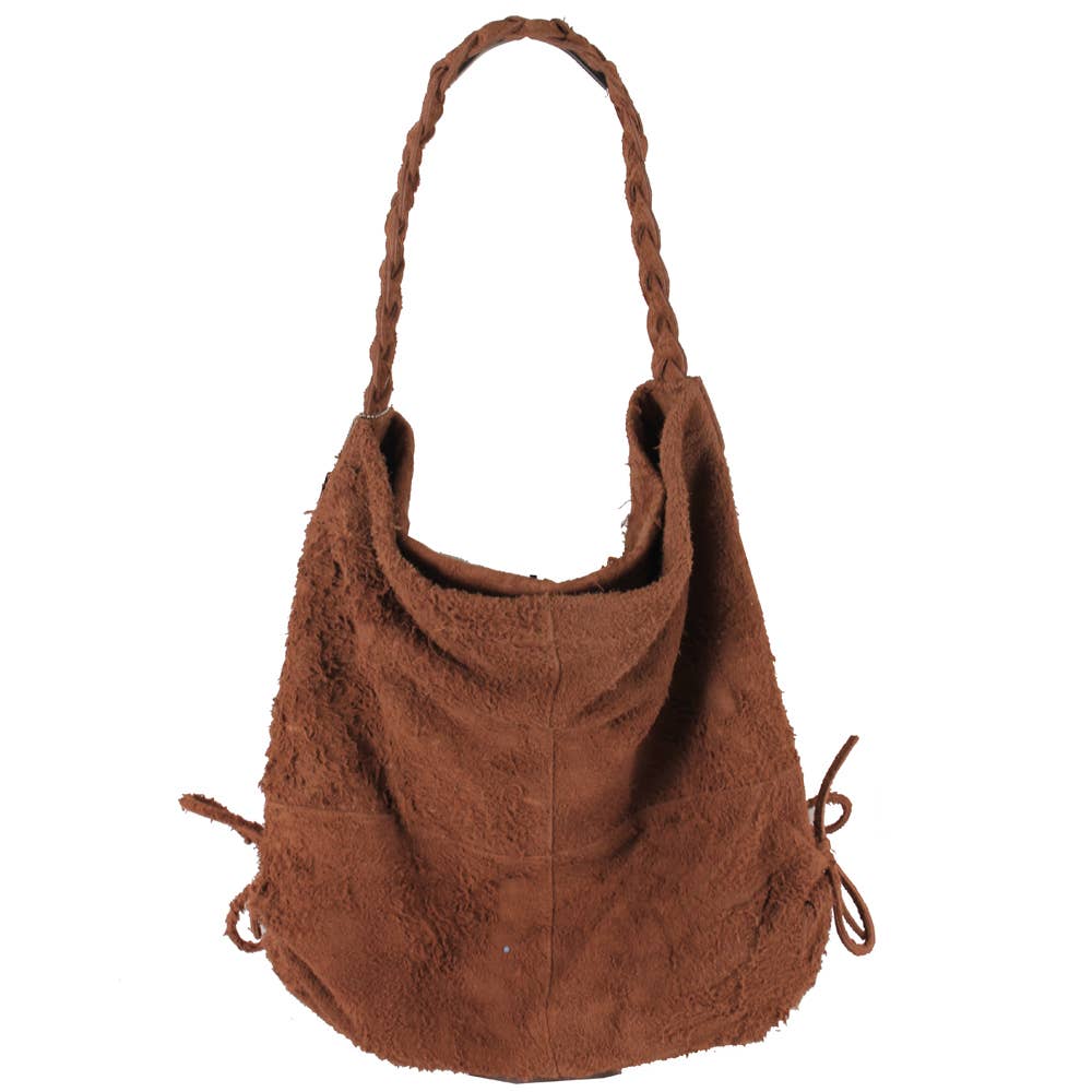 Leonard Handcrafted Leather Shredded Suede Tote