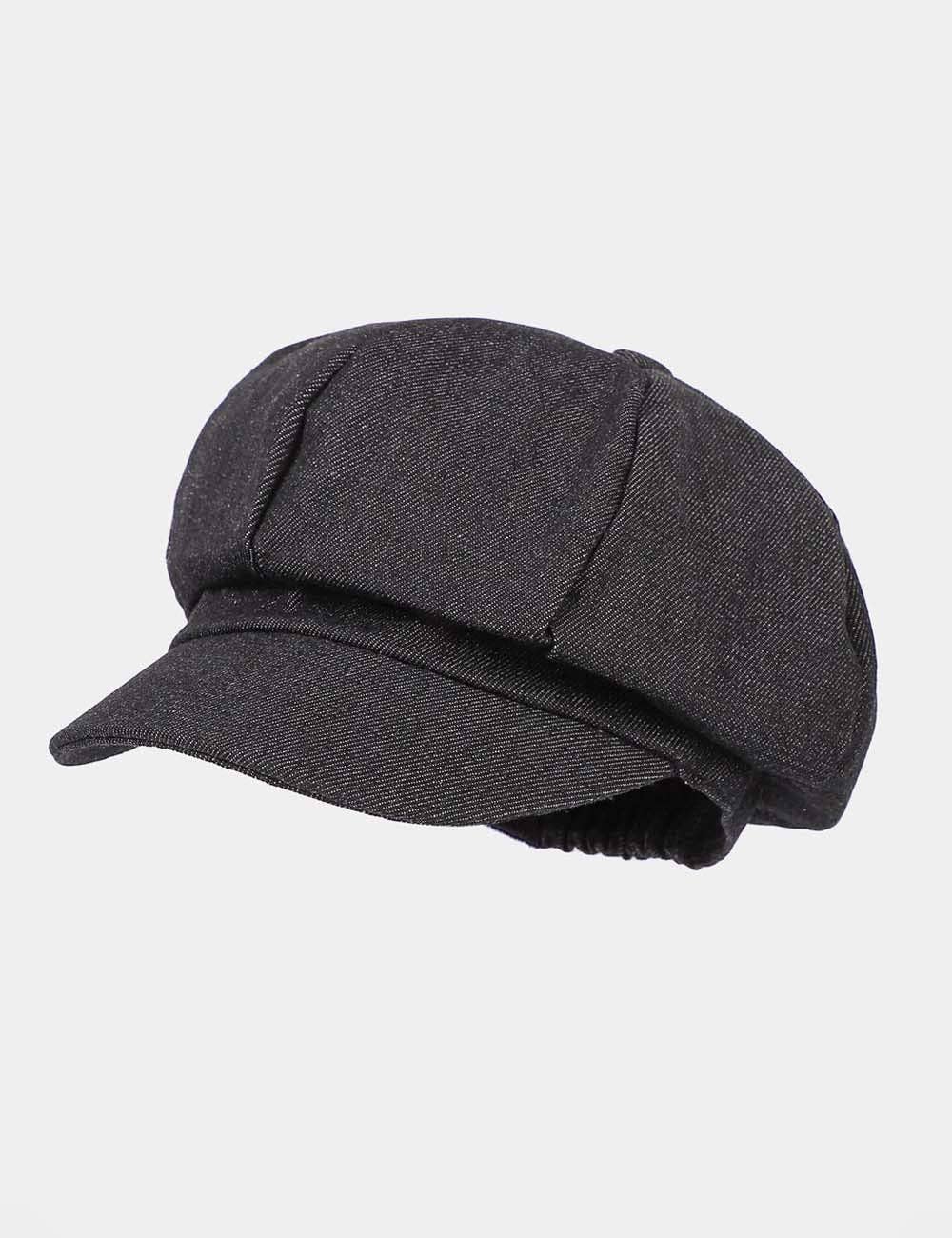 Vintage Denim Newsboy Cap Octagonal Baker Boy Hat