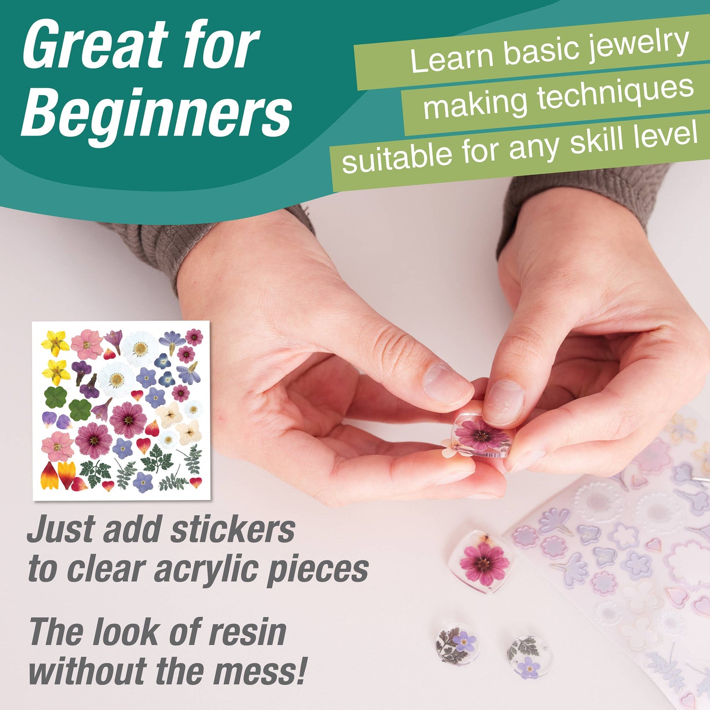 Pressed Floral Earrings - Adult/Kids Craft Kit Makes 3 Pairs