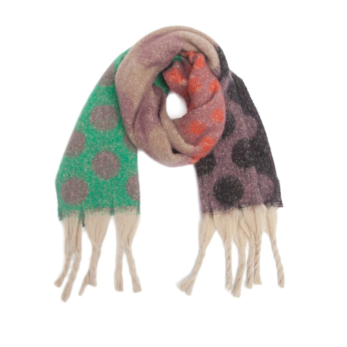 Contrast Color Point Tassel Warm Scarf