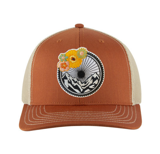 Trucker Hat- Mountain Bike Floral Patch