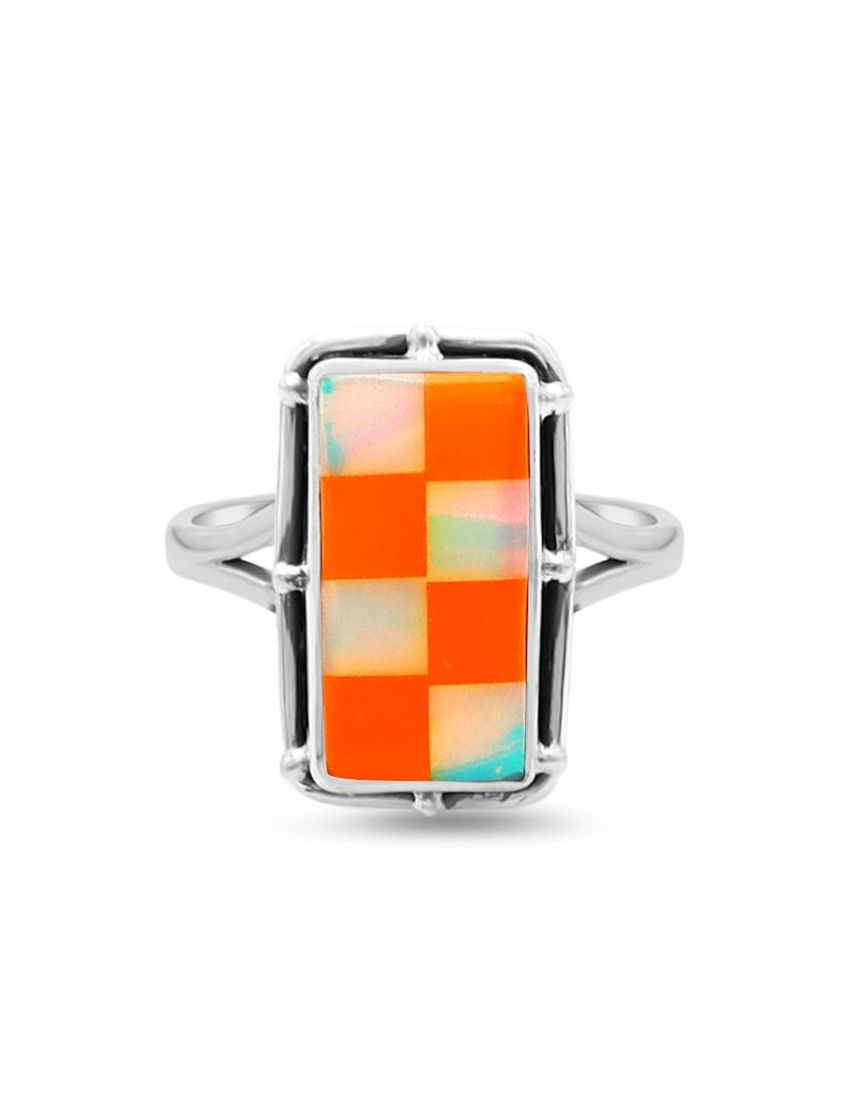 Galaxy Opal Mosaic Ring | Size 7