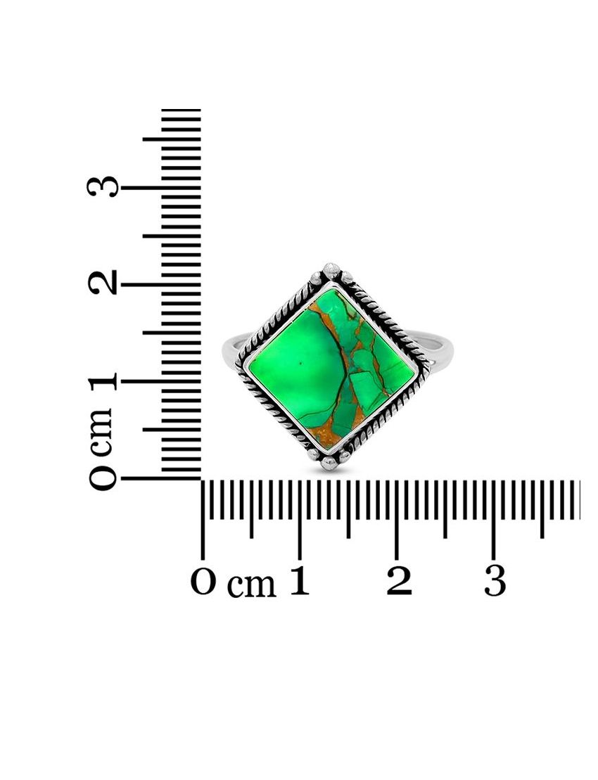 Ocean Wave Forest Dahlia Mohave Turquoise Ring | Size 8