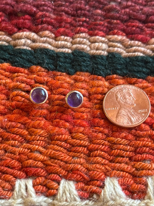 Amethyst Bezel-set Earrings