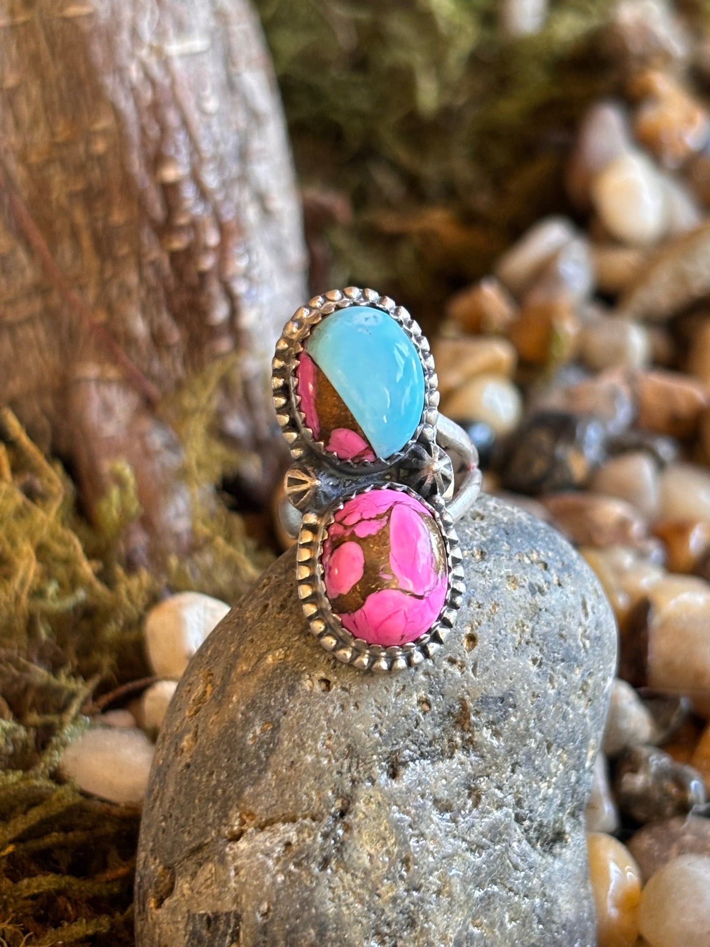 Cotton Candy Turquoise Ring | Adjustable