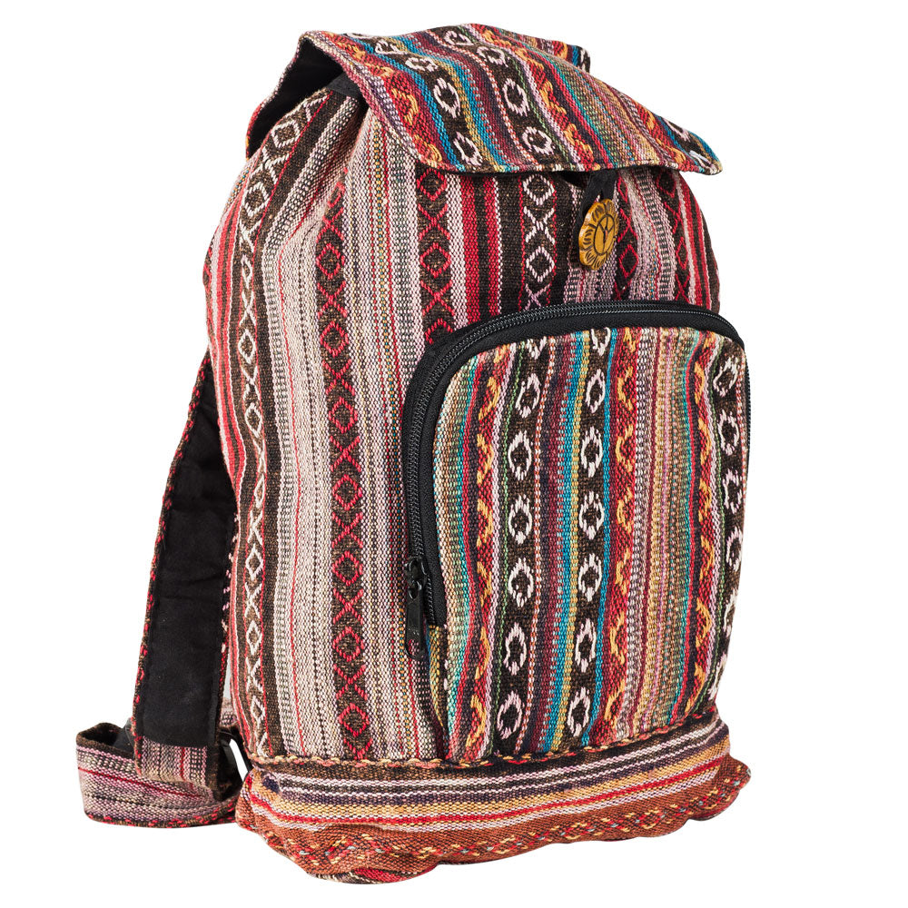 Stonewash Striped Handcrafted Backpack