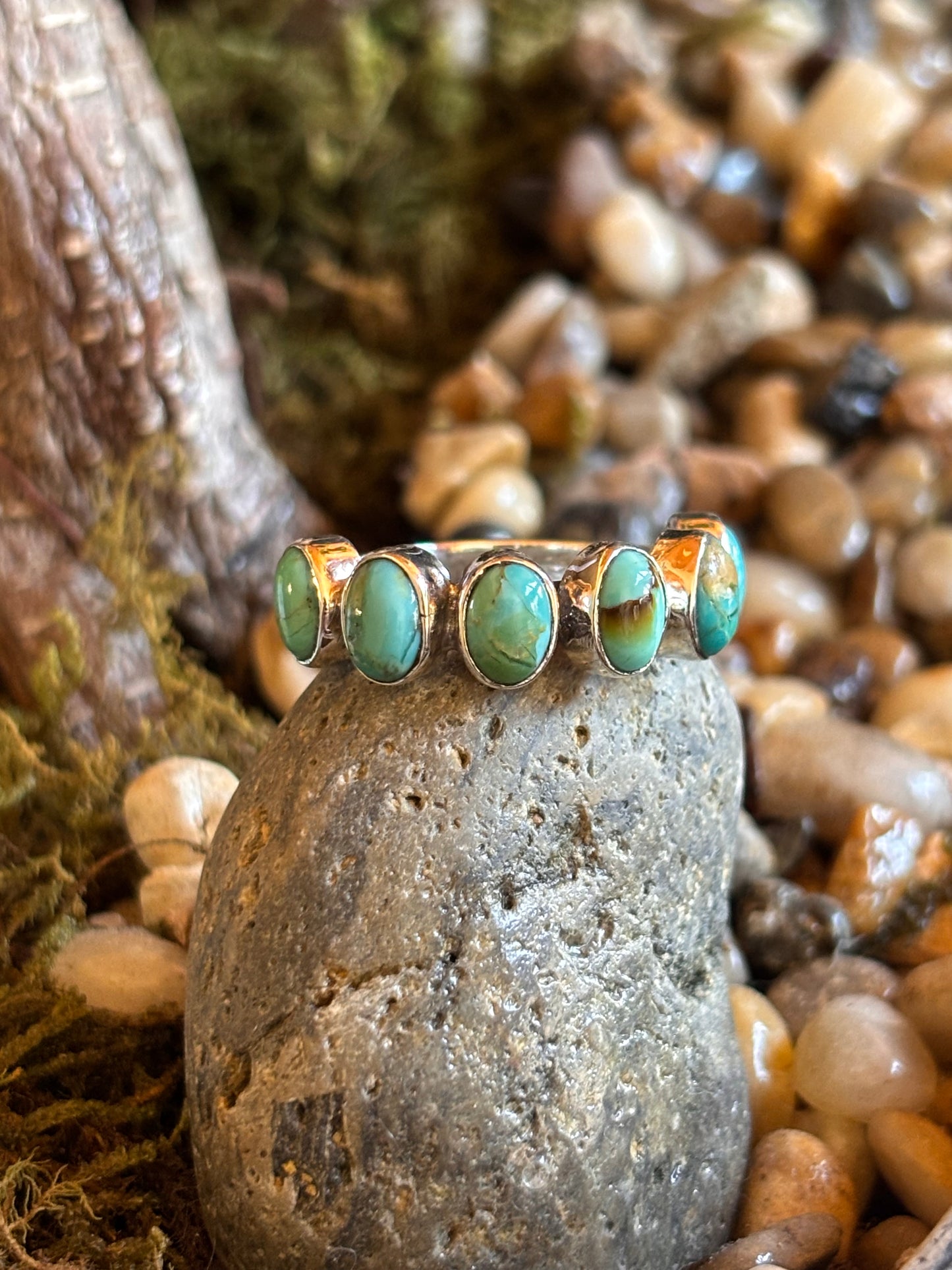 Turquoise Multi-Stone Band Ring | Size 9.25