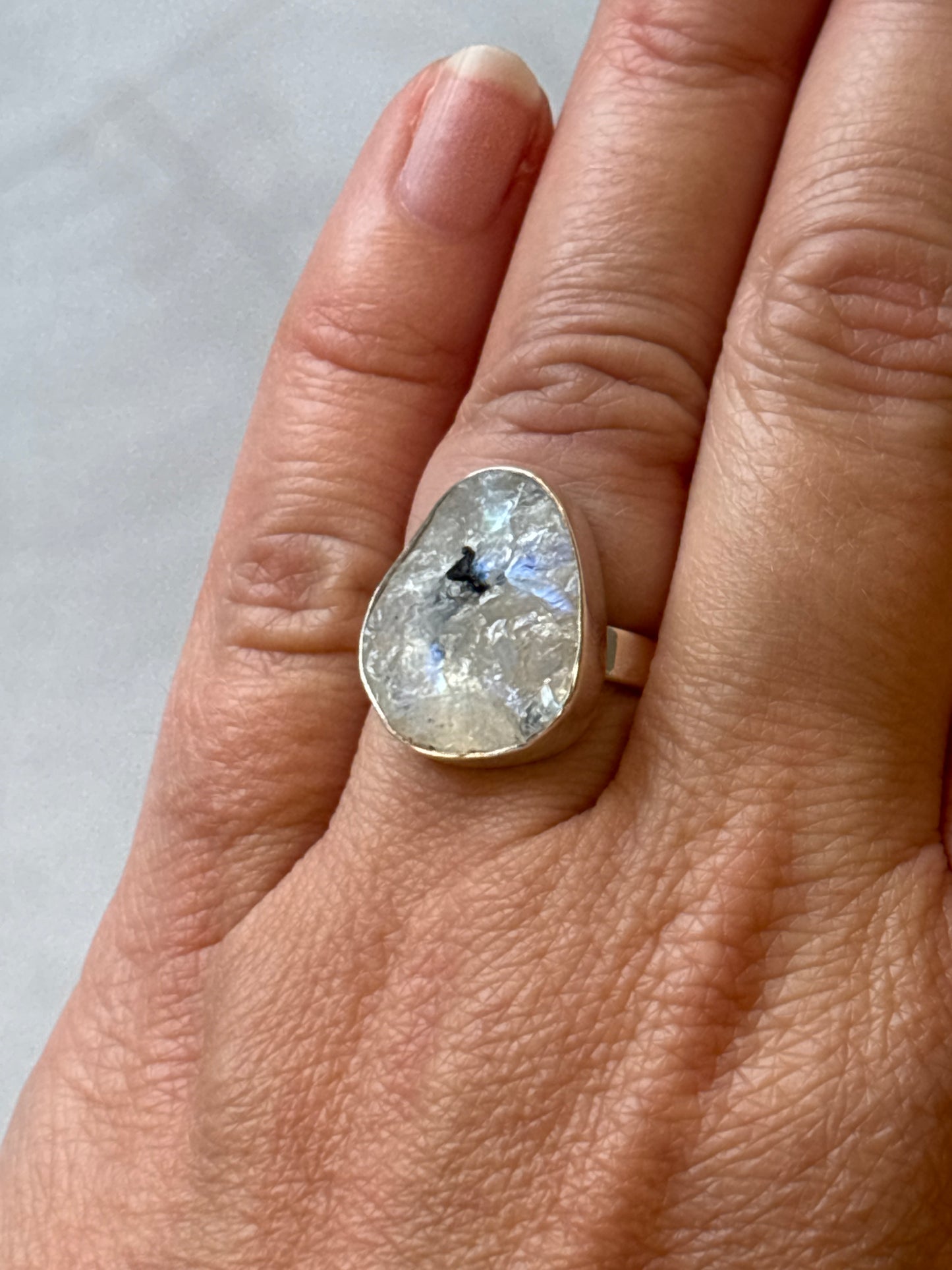 Moonstone Rough Ring | Adjustable