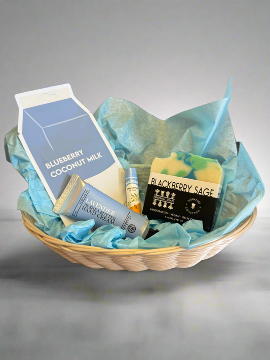Blue Self Care Basket