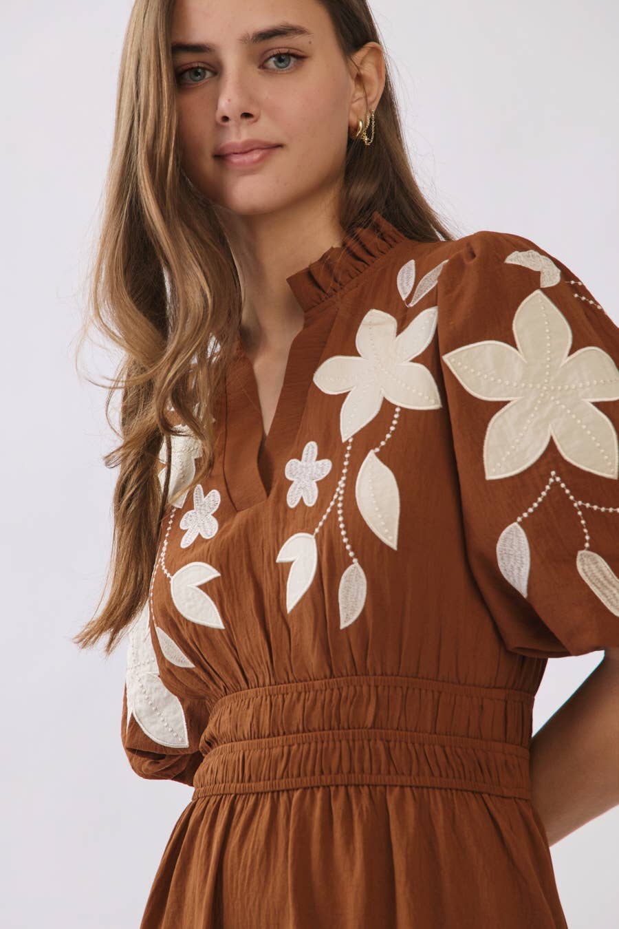 Embroidered Midi Dress - Plus