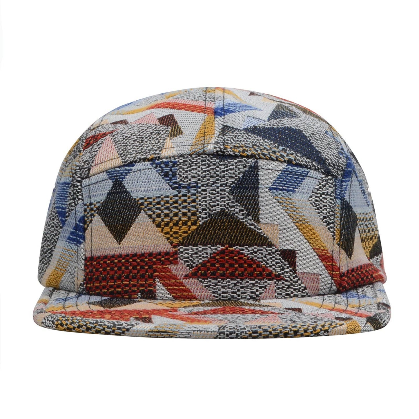 Patchwork Jacquard 5 Panel Hat Camp Cap