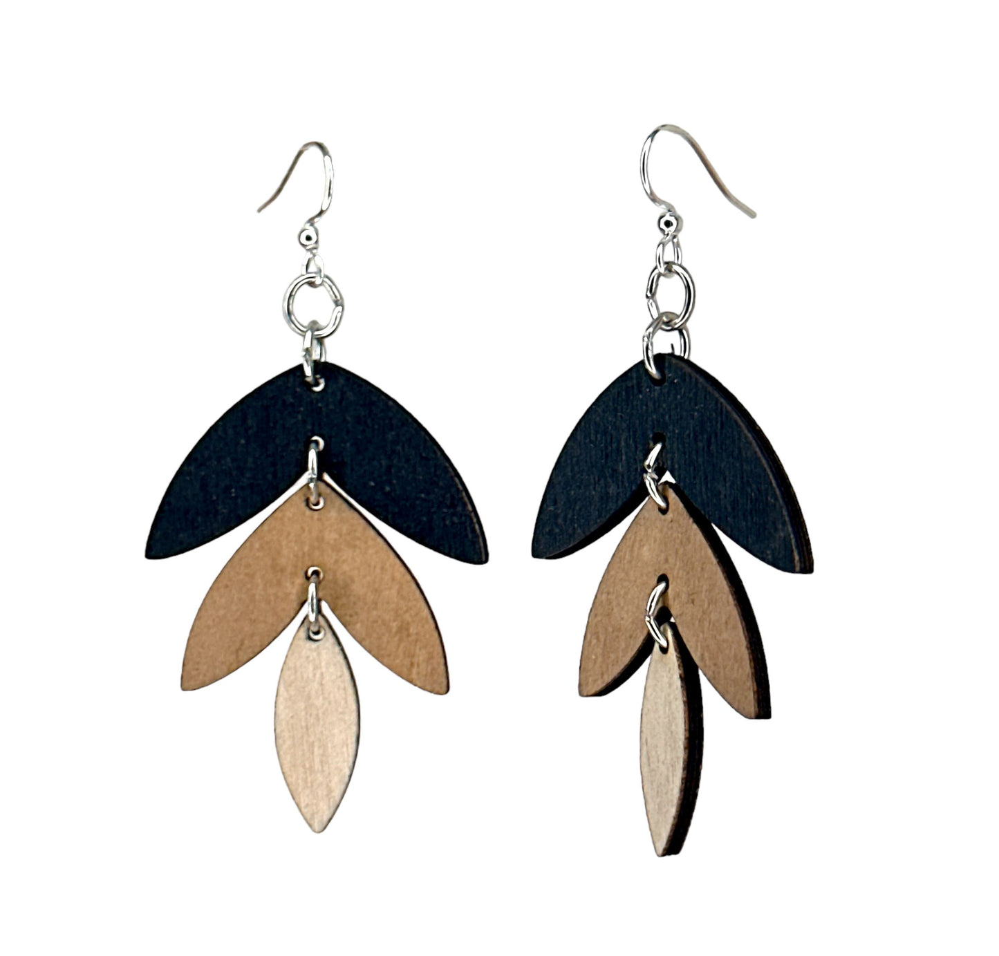 Green Tree Earrings | Geometric Shapes