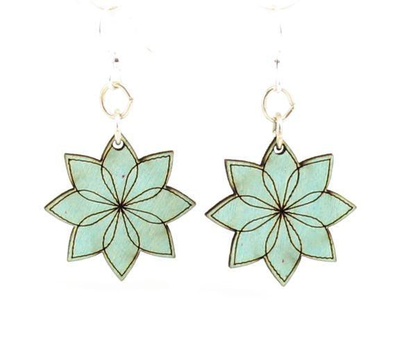 Green Tree Earrings | Geometric Shapes