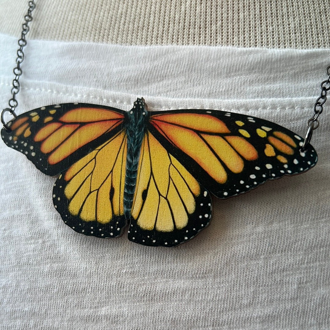 Wooden Butterly Necklace