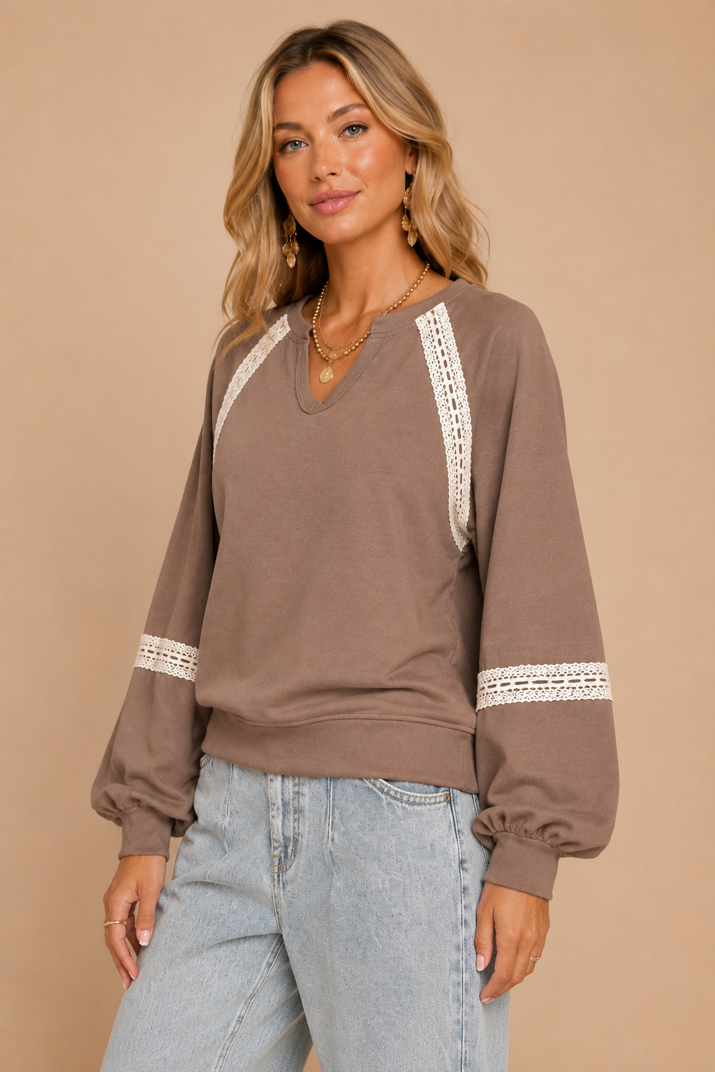 The Colette Lace-Trimmed Sweatshirt