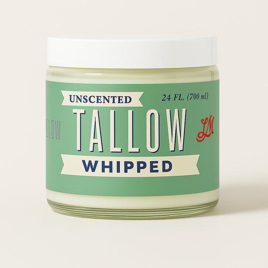 Unscented Whipped Tallow – All-Natural Moisturizer | Pure Beef Tallow Cream for Face & Body |Lady May Handmade, Preservative-Free Skincare