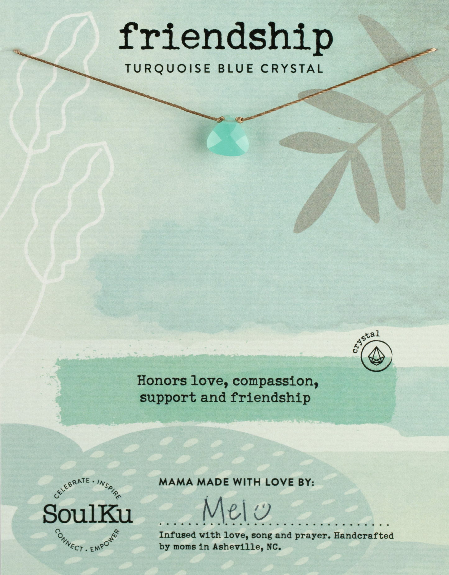 Turquoise Crystal Soul Shine Necklace for Friendship