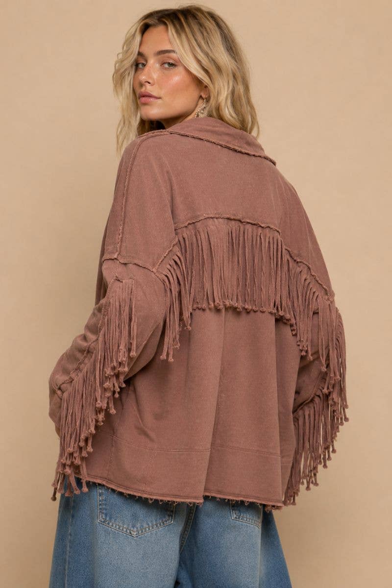 Fringed Open Cardigan