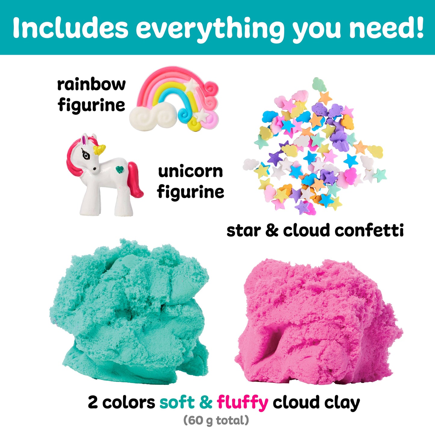 Unicorn Theme - Sensory Mini Play Kit Jar with Cloud Clay