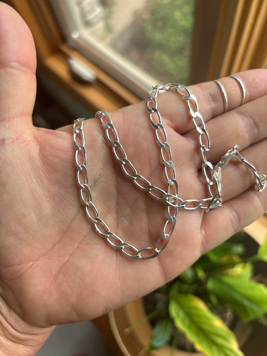 20” Sterling Silver Open Link Necklace
