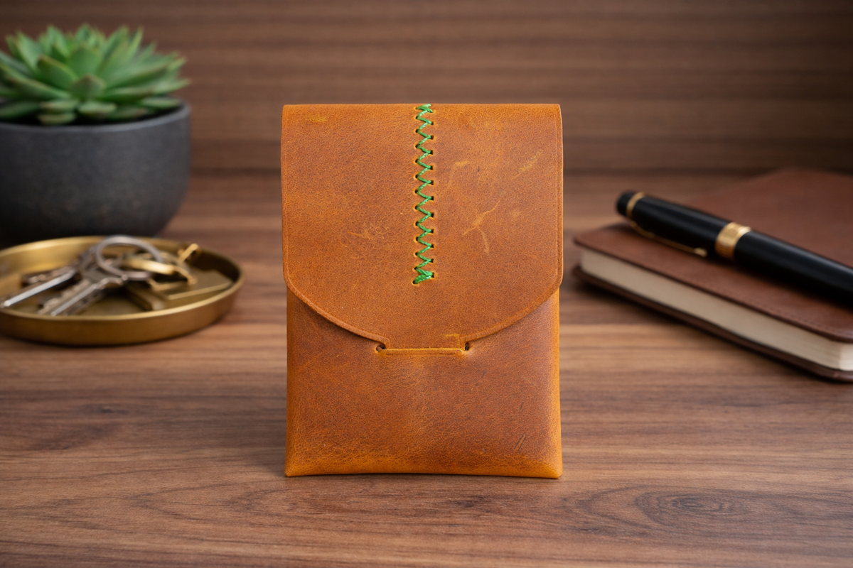 Leather Wallet Slim Handmade Card Holder for Men & Women