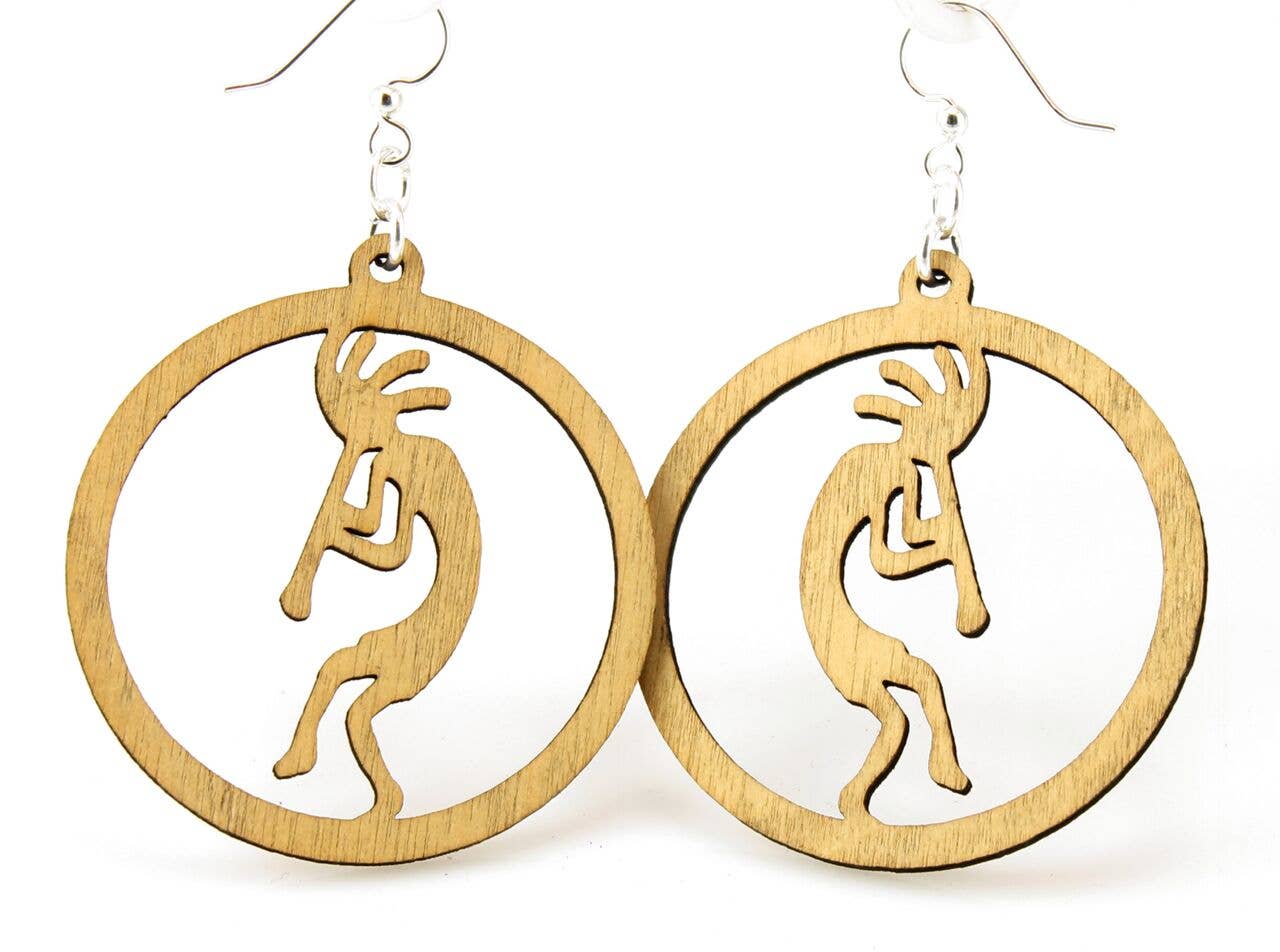 Kokopelli in a Circle Earrings