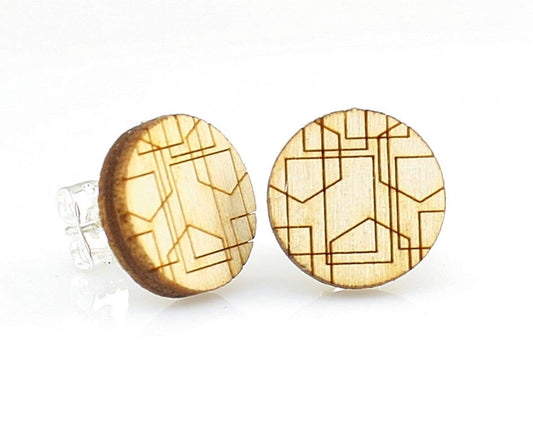 Geometric Lines Stud Earrings