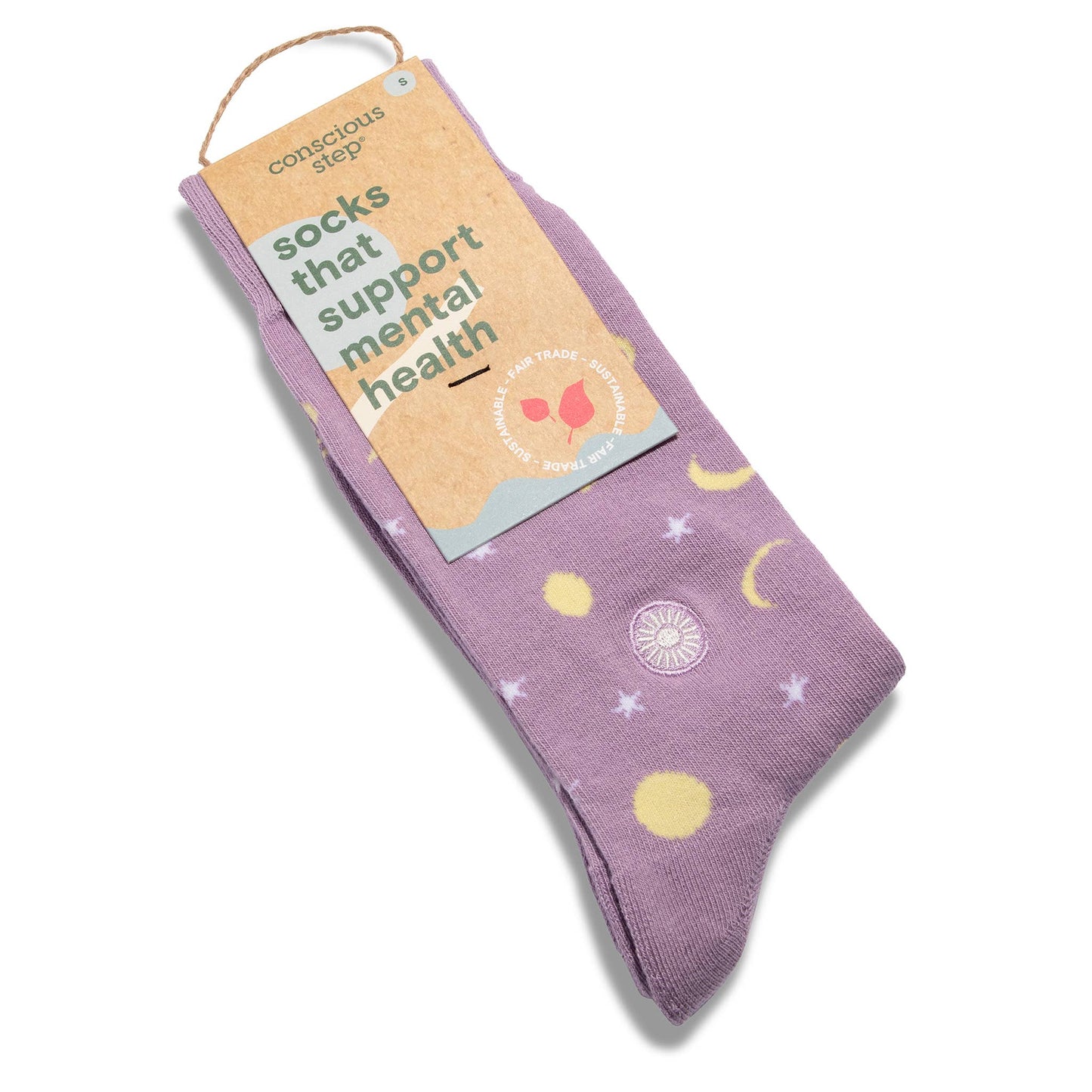 Socks that Support Mental Health (Purple Moons)