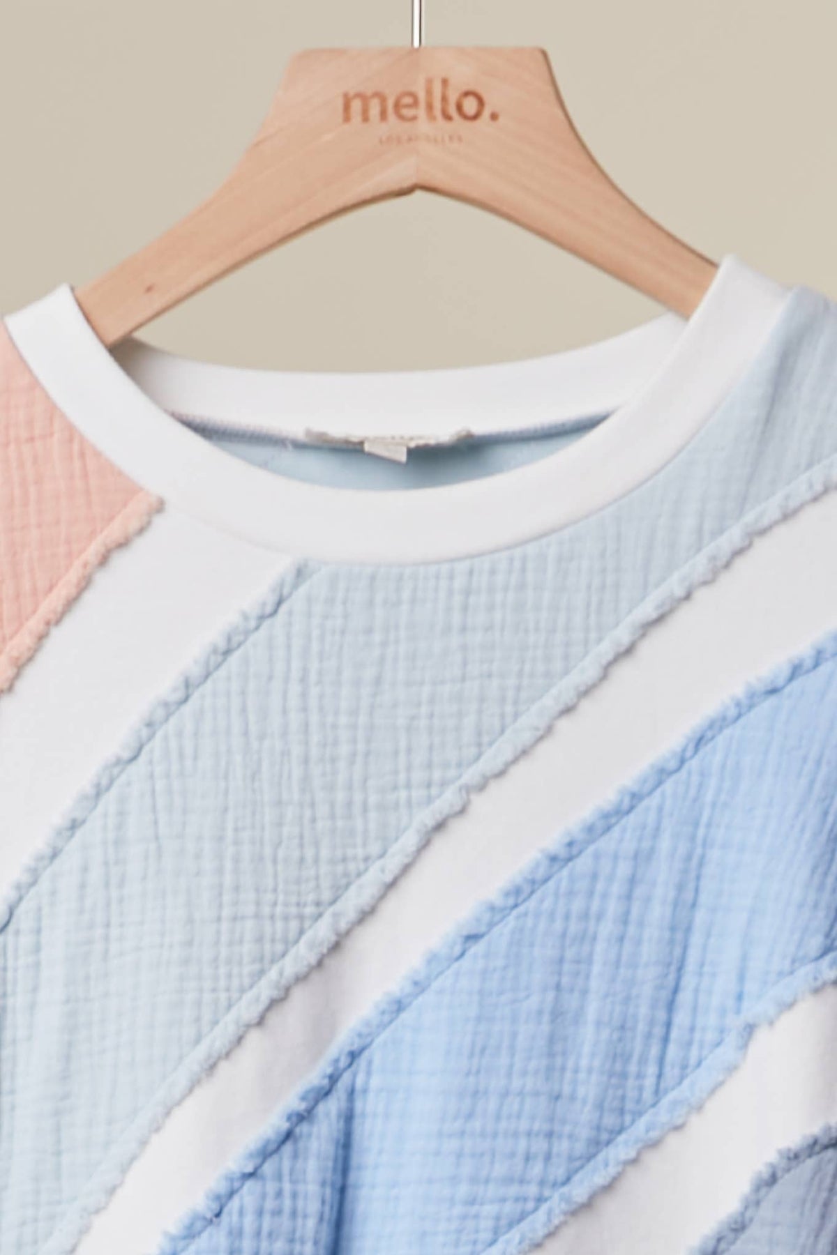 COLORBLOCK TEXTURED STRIPE PULLOVER TOP
