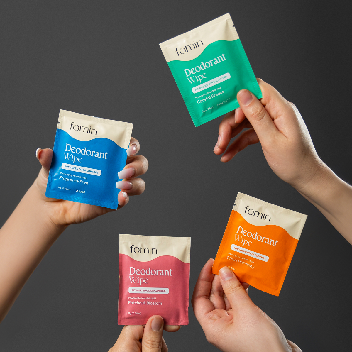 Variety Pack Deodorant Wipes | pH-Balanced Odor Control | Body Care