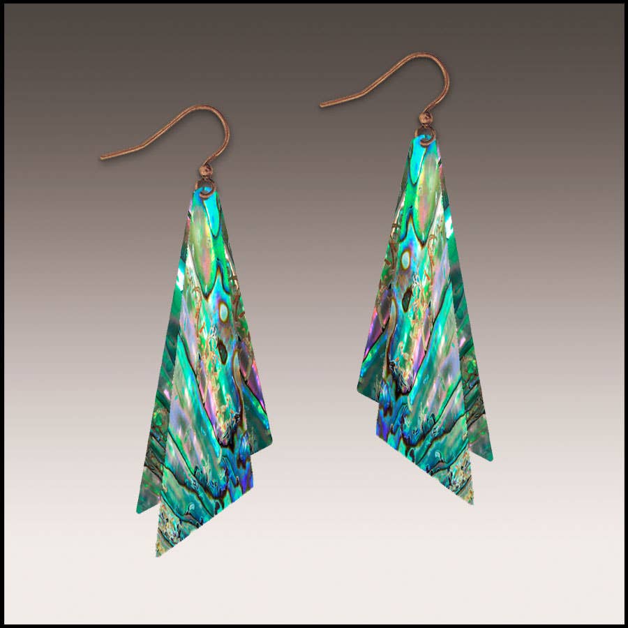 Abalone Waves Wing Multilayer Handmade Earrings