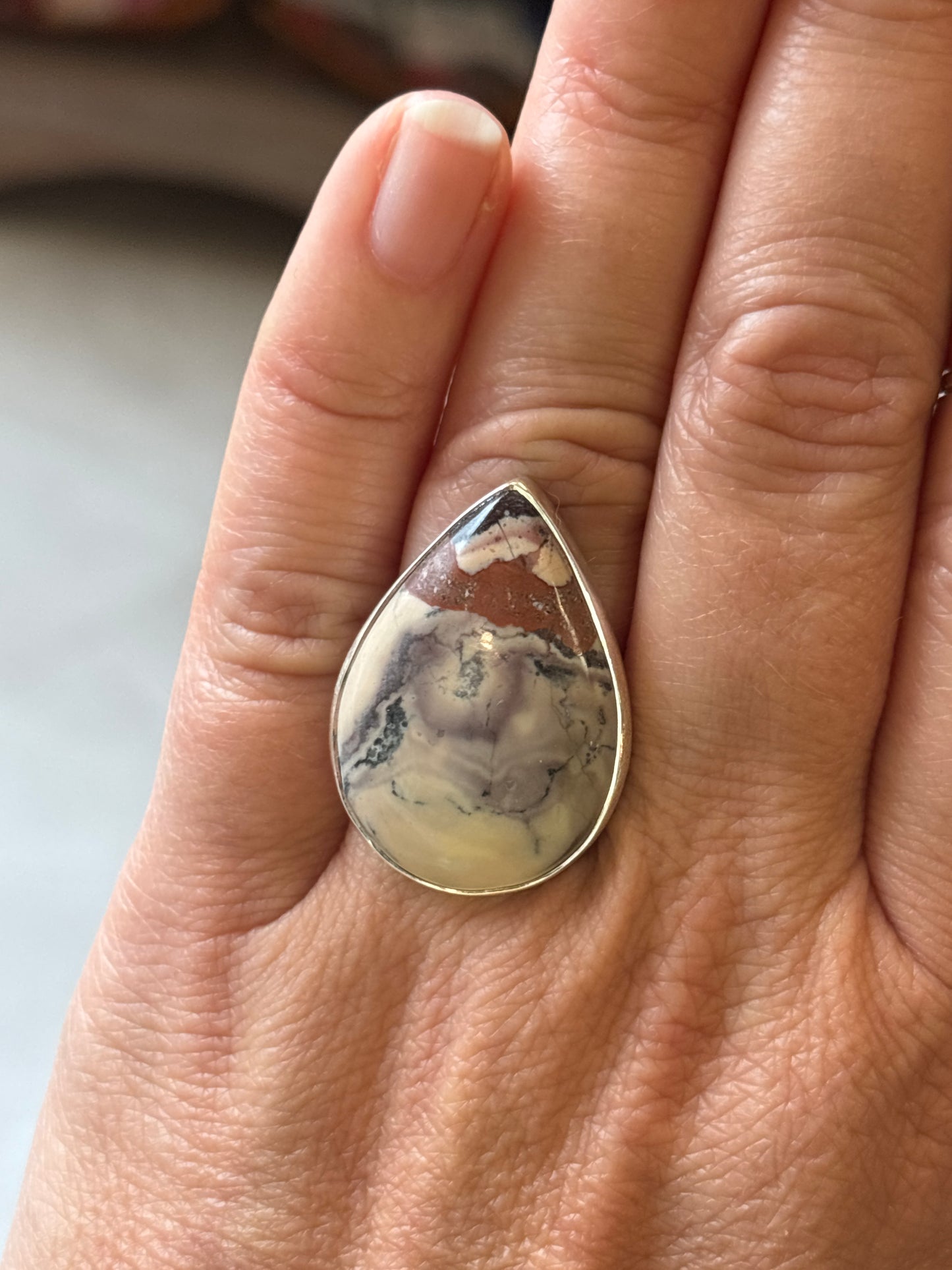 Porcelain Jasper Ring | Adjustable