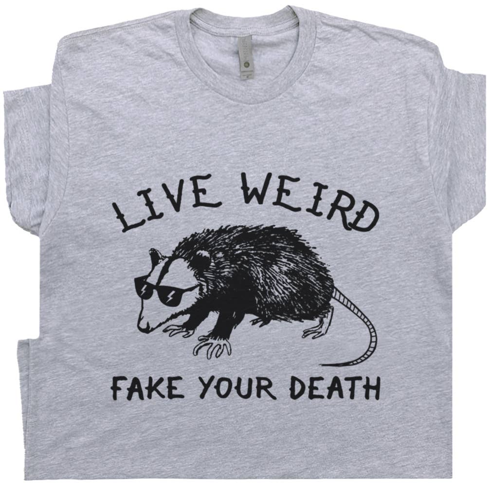 Possum Shirt Funny Shirts Cool Retro Graphic Tee Weird Odd