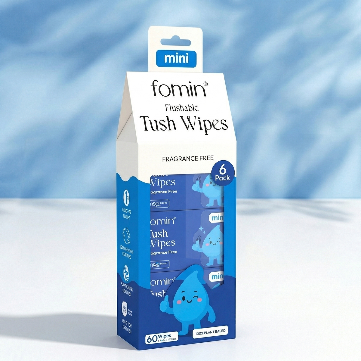 Travel Flushable Wipes | Fragrance Free | 6 x 10ct
