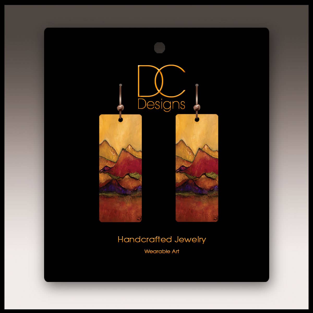Desert Mountains Fine Art Banner Handmade Earrings