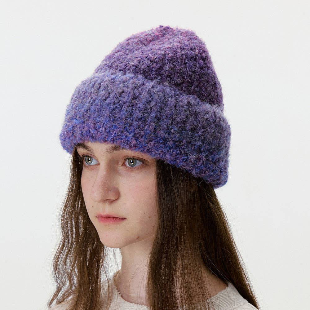 Simple Wool Blend Thick Warm Beanie Hat