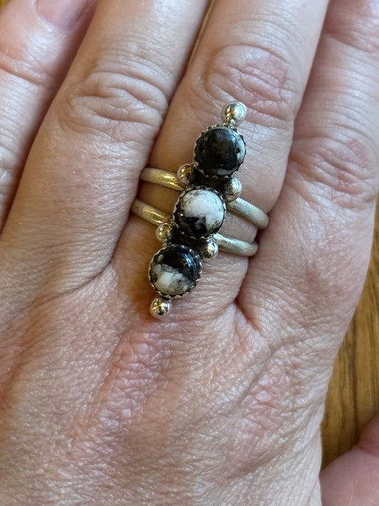 White Buffalo Turquoise Ring | Size 10