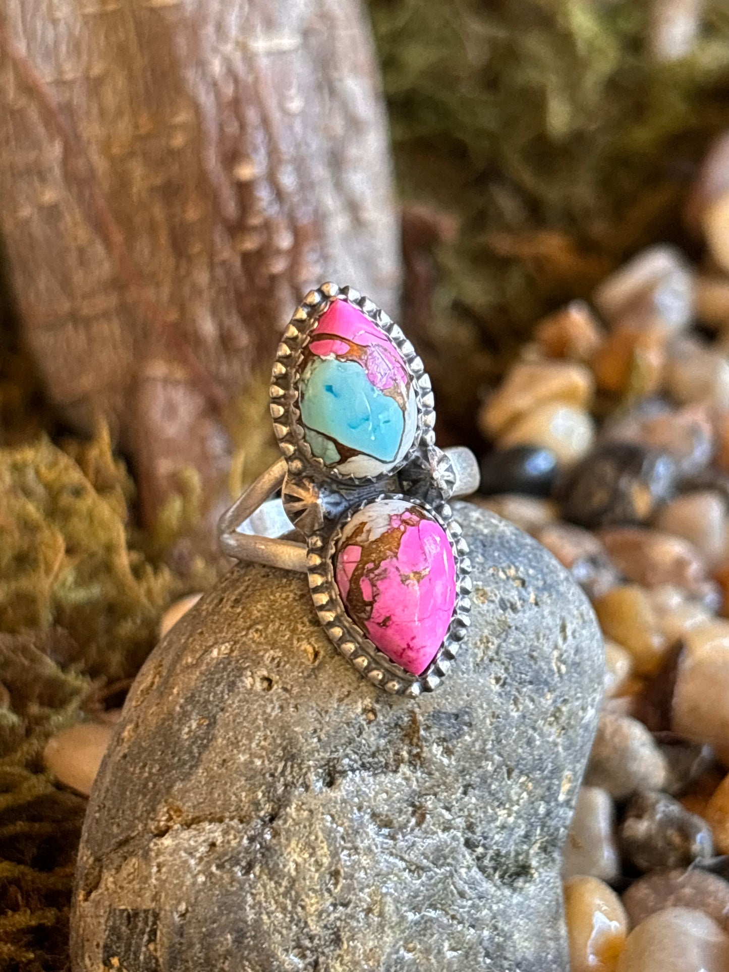 Cotton Candy Turquoise Ring | Adjustable
