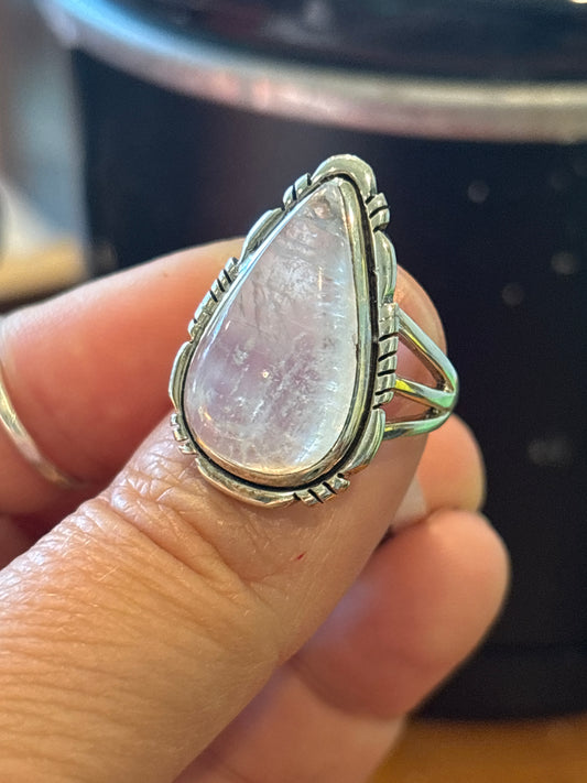 Rainbow Moonstone Ring | Size 7