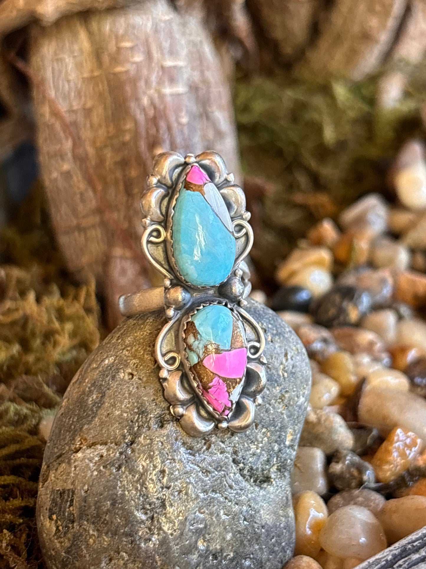 Cotton Candy Turquoise Ring | Adjustable