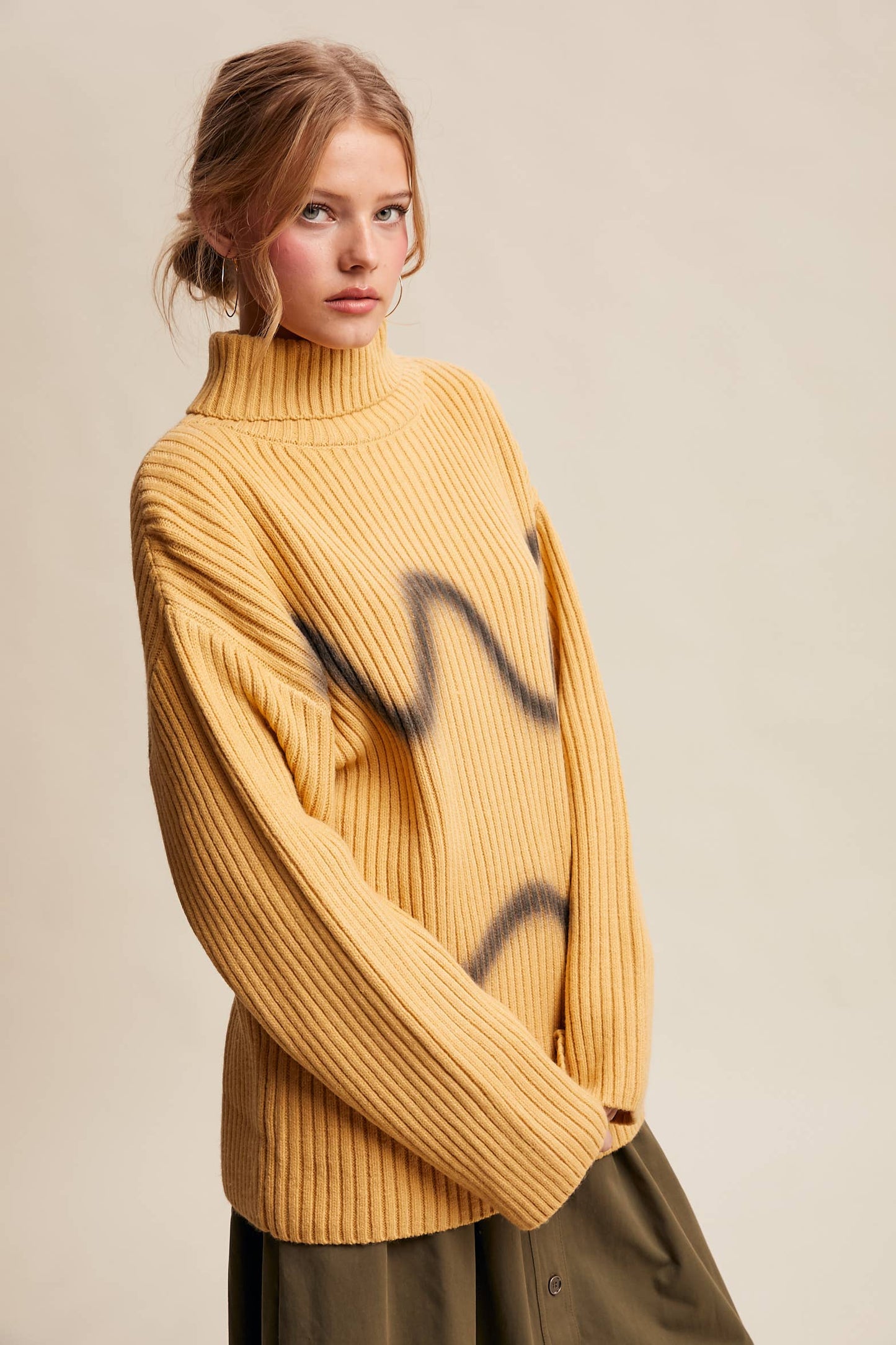 Ribbed Mock Neck Sweater