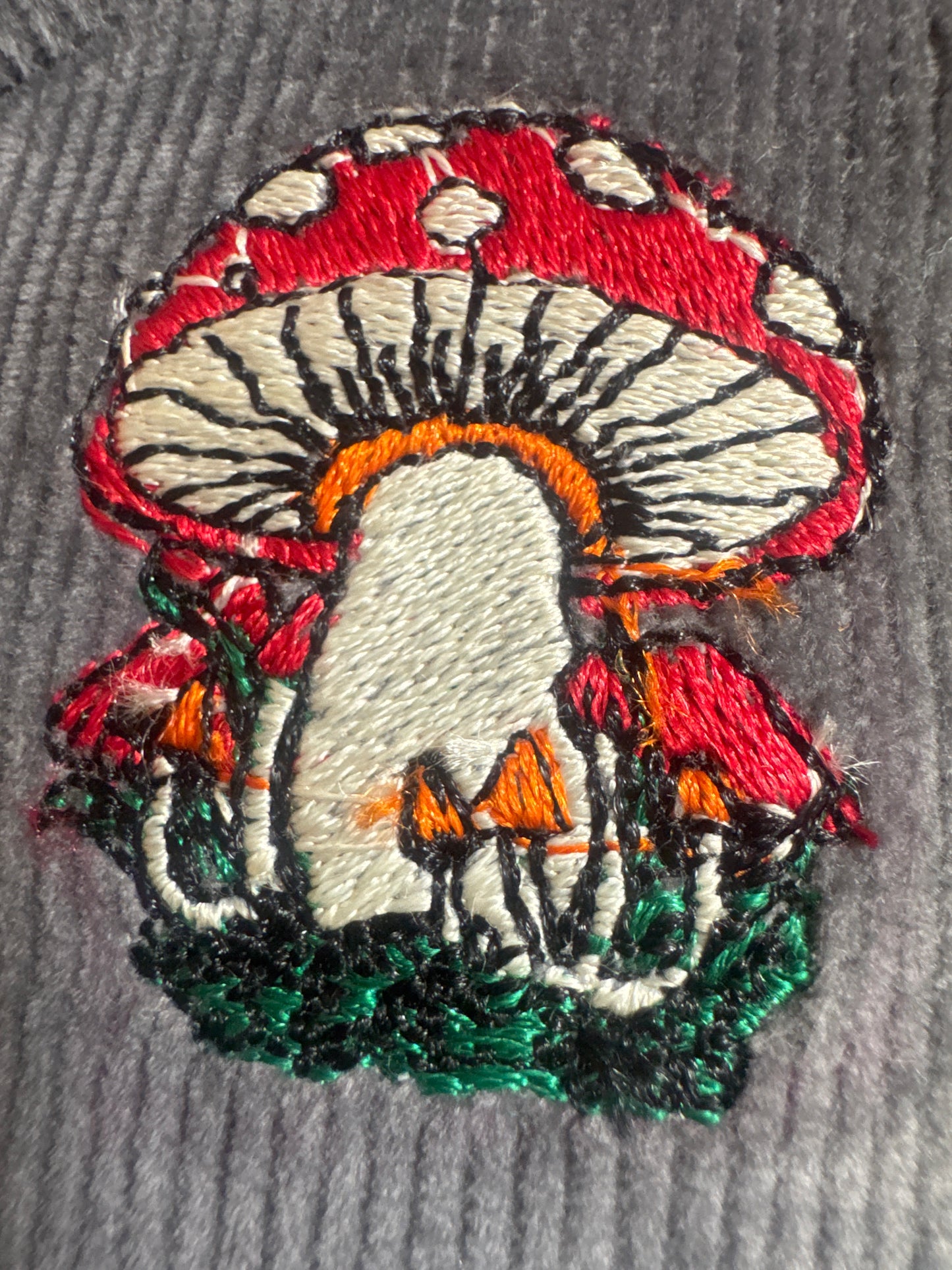 Corduroy Reversible Mushroom Embroidery Applejack Hat