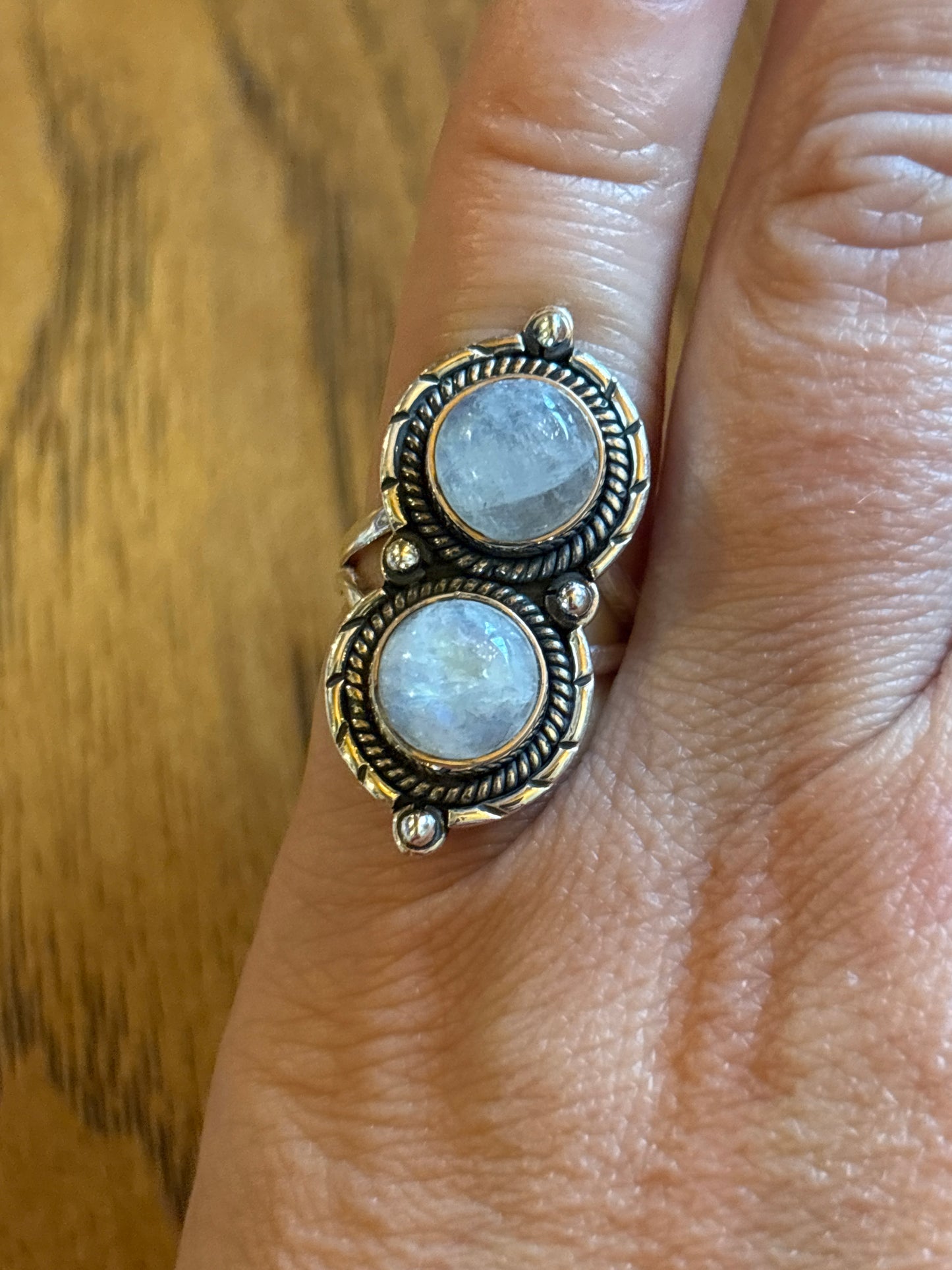 Rainbow Moonstone Ring | Size 6