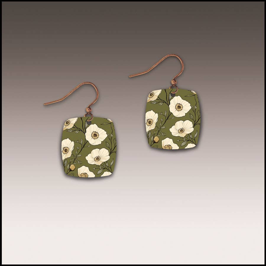 Olive Cottage Button Drop Handmade Earrings