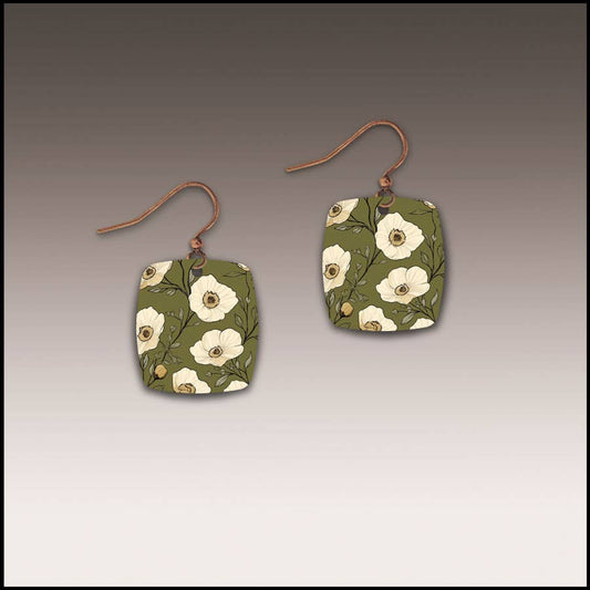 Olive Cottage Button Drop Handmade Earrings