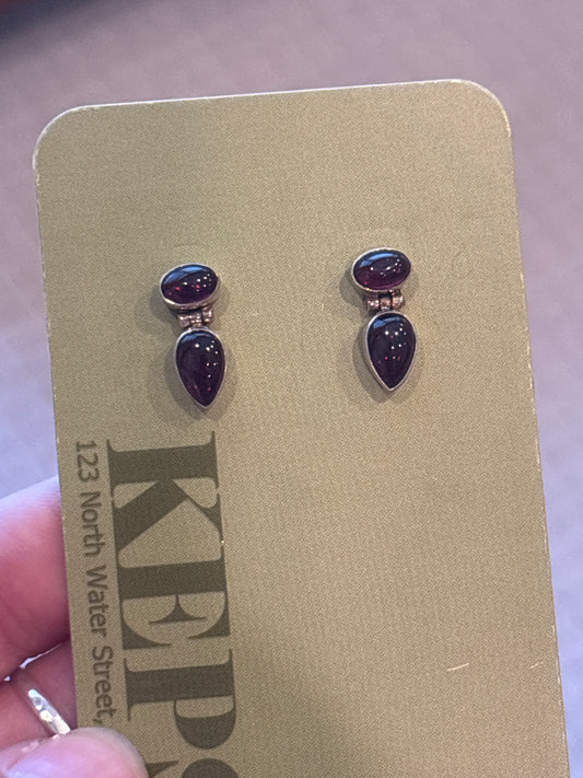 Garnet Sterling Earrings (vintage)