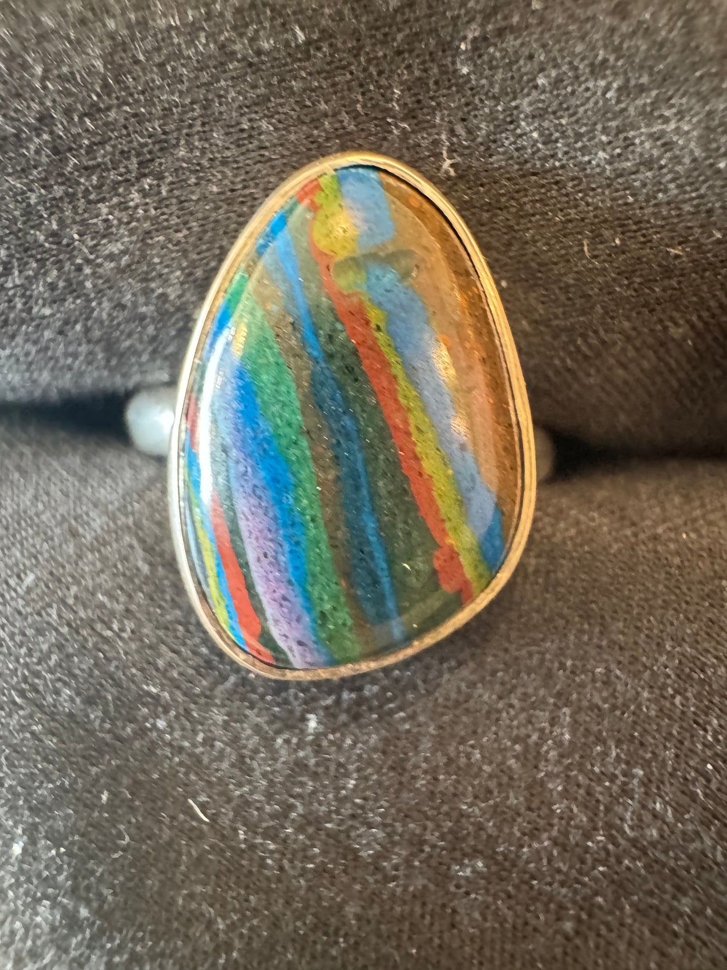 Rainbow Calsilica Ring | Size 6