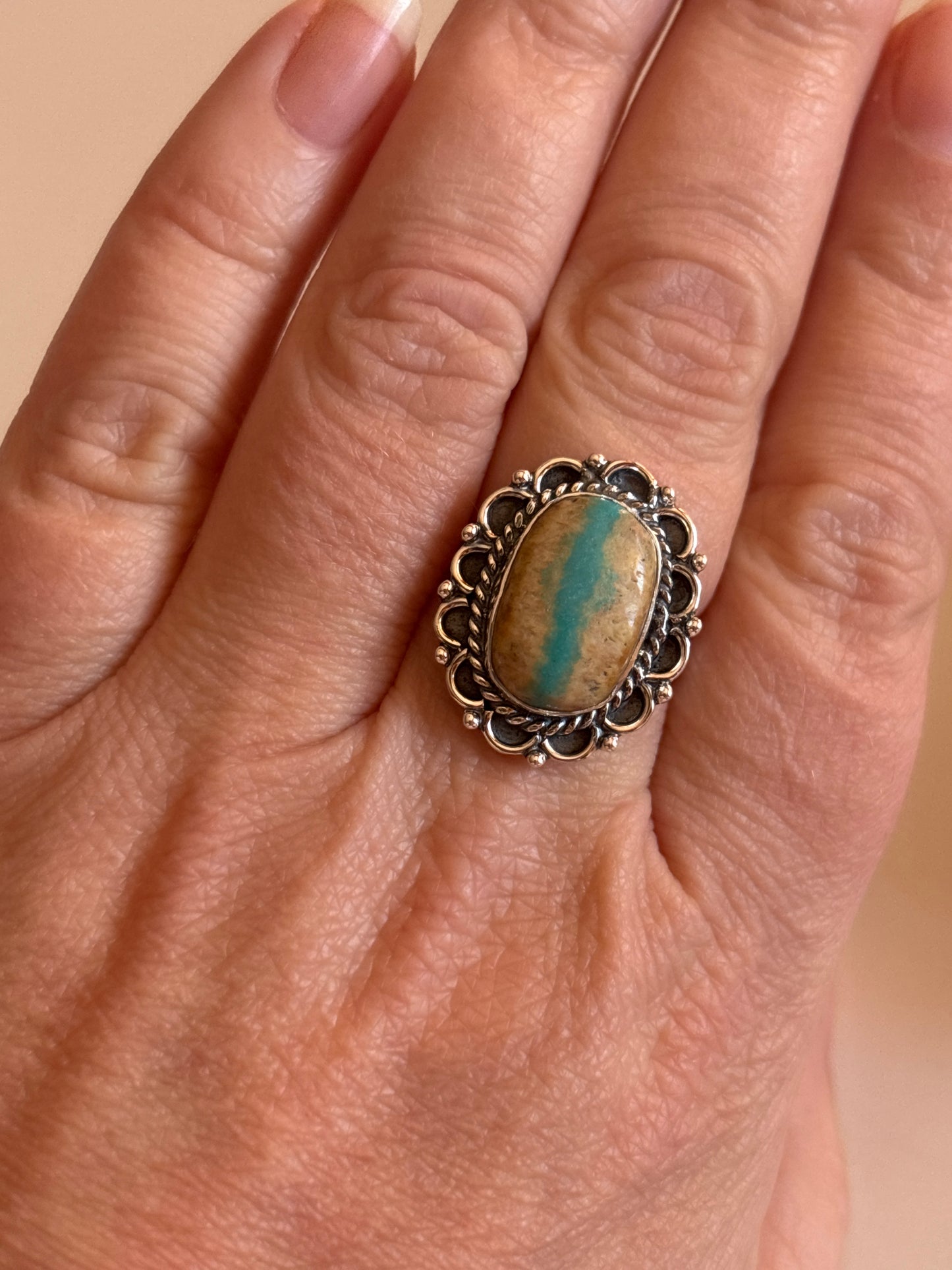 Royston Ribbon Turquoise Ring | Adjustable