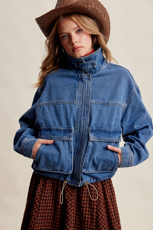 Oversized Utility Denim Jacket